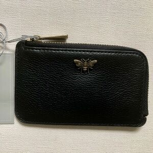 NEW BLACK BEE ZIP AROUND COIN &‎ CARD HOLDER